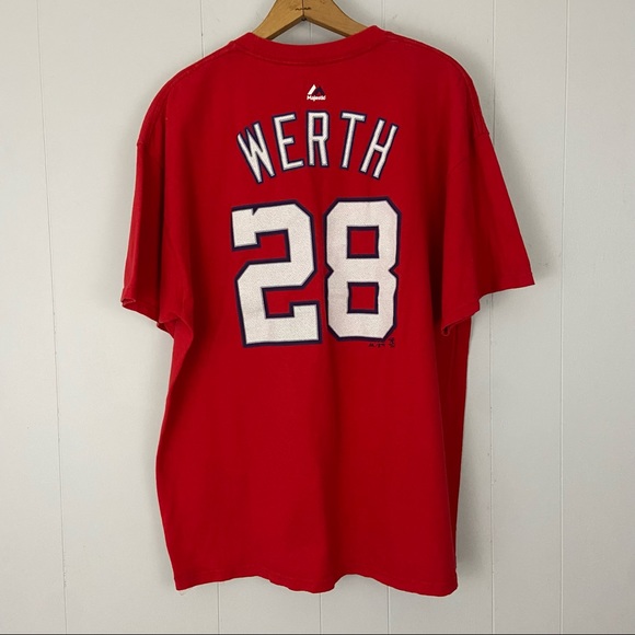 Washington Nationals MLB Jayson Werth #28 Red T Shirt Crew Neck Mens XL BASEBALL - Picture 7 of 12